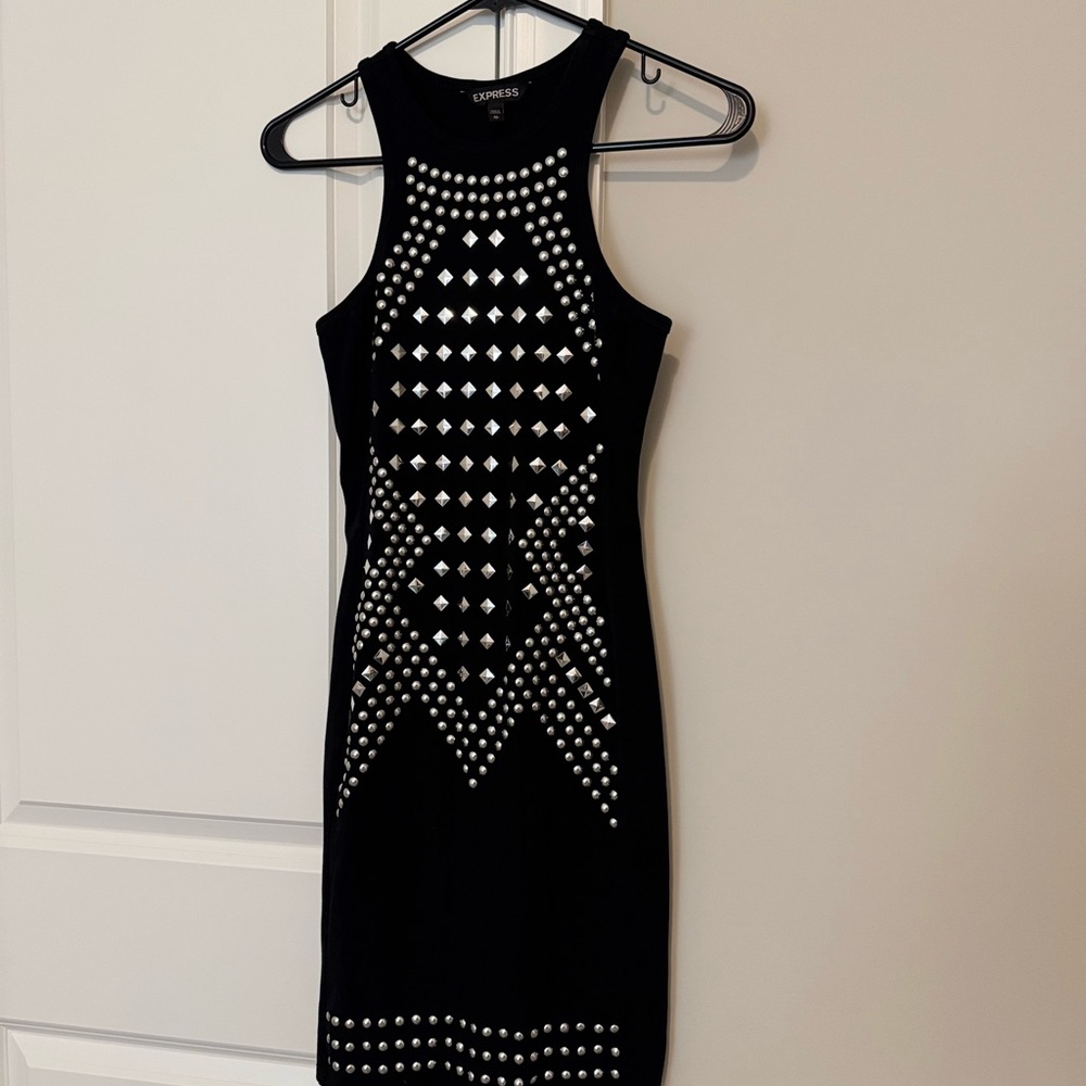 Express Black and Silver Studded Dress